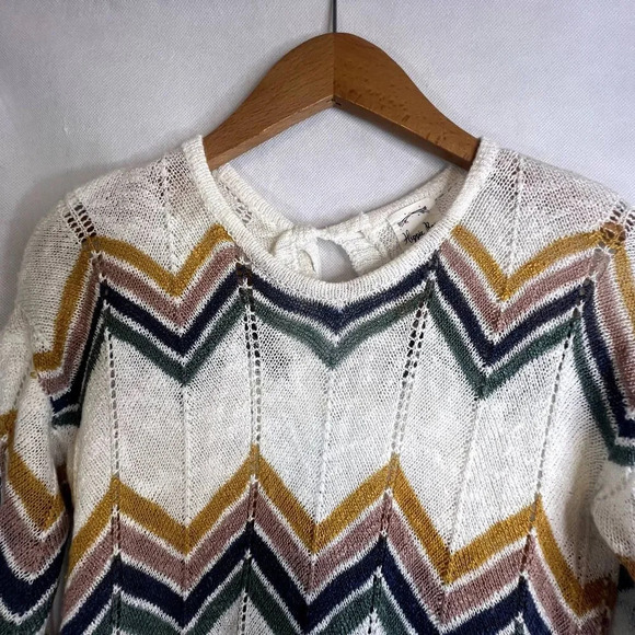 Hippie Rose Colorful Chevron Knit Sweater Size Small - Picture 3 of 11